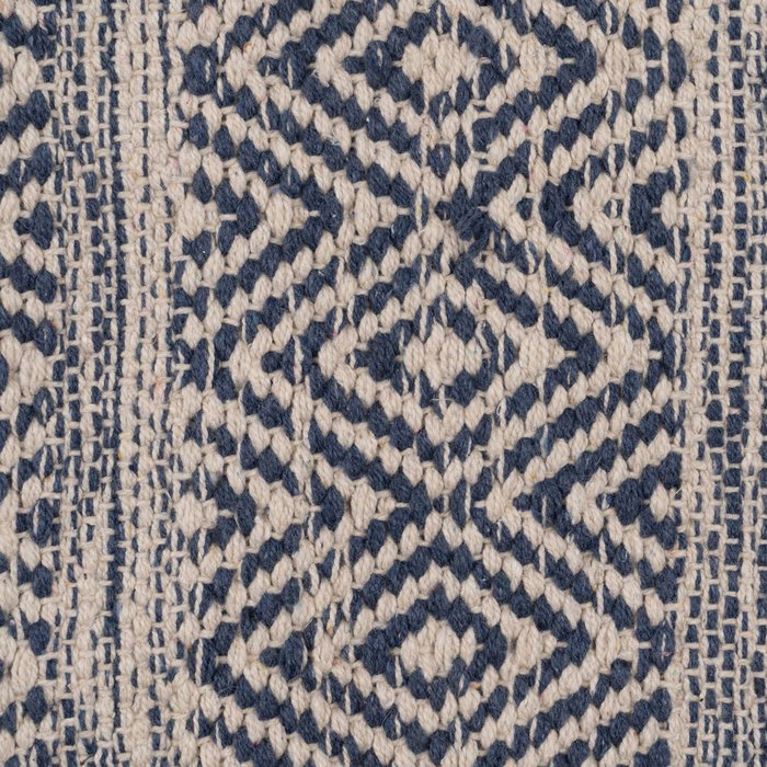 Alfombra Azul-Blanco Poliester-Algodón 80 X 150 cm