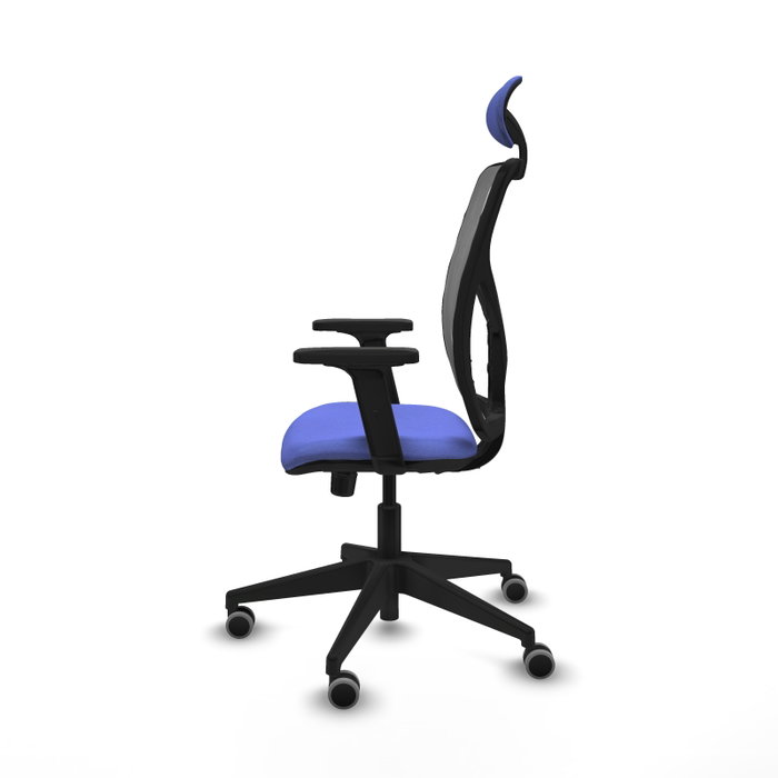 PIQUERAS Y CRESPO Silla de oficina Motilla con mecanismo Sincro, Azul claro y Gris