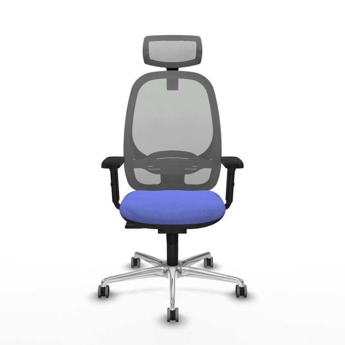 PIQUERAS Y CRESPO Silla de oficina Cilanco con mecanismo Sincro, Azul claro y Gris