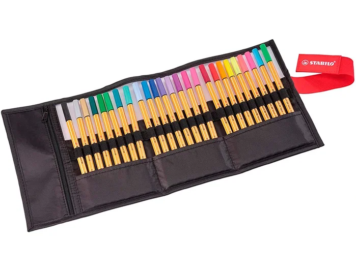 Stabilo Rotulador Punta de Fibra Point 88 Art Estuche Rollerset 25 Unidades Colores Surtidos Trazo 0,4 mm Stabilo Rotulador Punta de Fibra Point 88 Art Estuche Rollerset 25 Unidades Colores Surtidos Trazo 0,4 mm