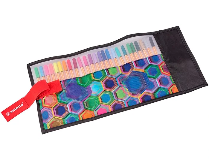 Stabilo Rotulador Punta de Fibra Point 88 Art Estuche Rollerset 25 Unidades Colores Surtidos Trazo 0,4 mm Stabilo Rotulador Punta de Fibra Point 88 Art Estuche Rollerset 25 Unidades Colores Surtidos Trazo 0,4 mm