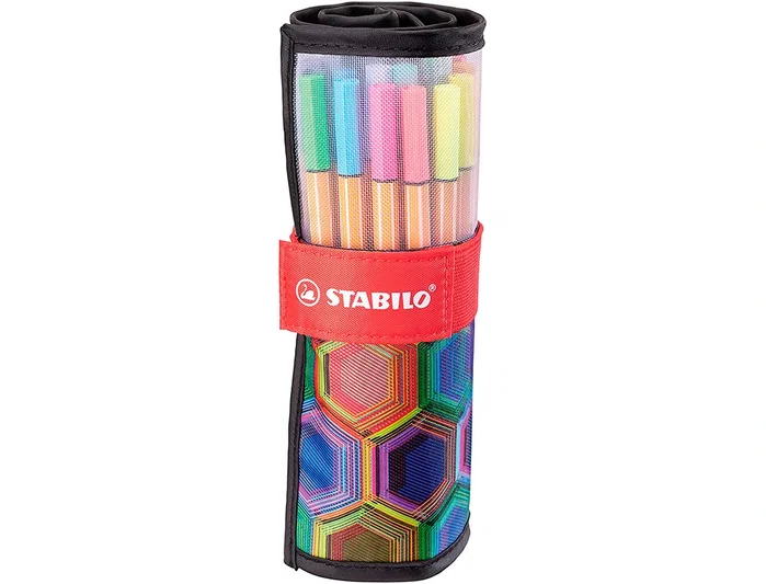 Stabilo Rotulador Punta de Fibra Point 88 Art Estuche Rollerset 25 Unidades Colores Surtidos Trazo 0,4 mm Stabilo Rotulador Punta de Fibra Point 88 Art Estuche Rollerset 25 Unidades Colores Surtidos Trazo 0,4 mm