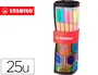 Stabilo Rotulador Punta de Fibra Point 88 Art Estuche Rollerset 25 Unidades Colores Surtidos Trazo 0,4 mm