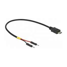 DeLOCK 85407 Cable de alimentación USB Mini-USB B a 2 x pines machos, 0,2 m, Negro