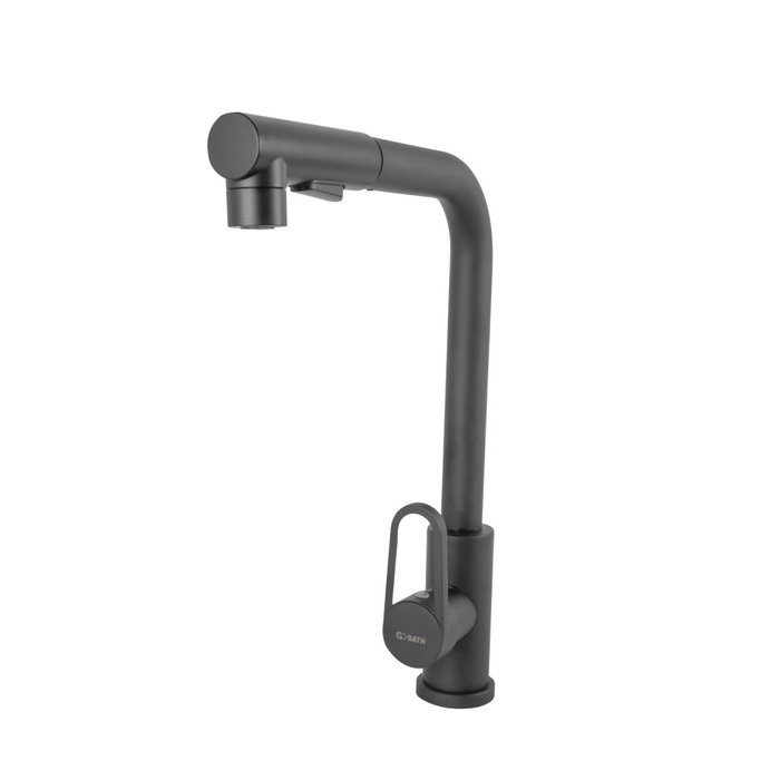 Grifo de cocina monomando de caño alto negro
