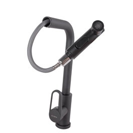 GreenIce Grifo de Cocina Monomando Negro con Caño Alto