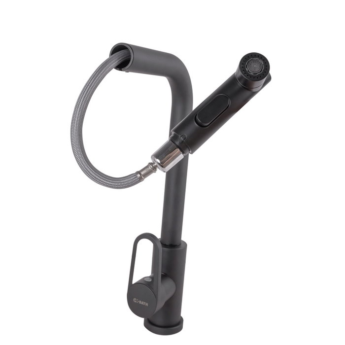 Grifo de cocina monomando de caño alto negro