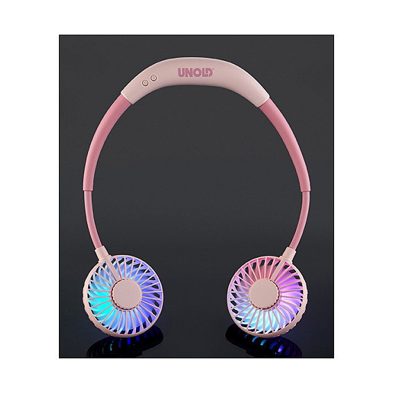 UNOLD Ventilador de cuello Breezy rosa 1,2W 3 velocidades