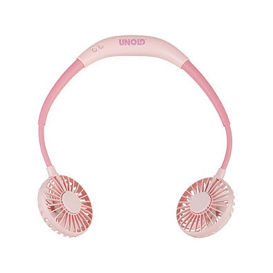 UNOLD Ventilador de cuello Breezy rosa 1,2W 3 velocidades