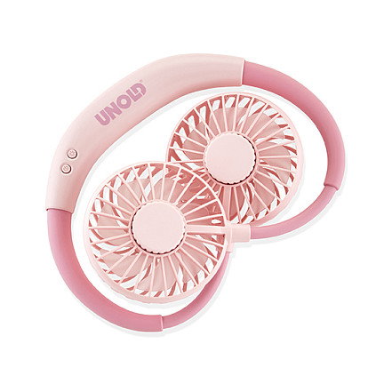 UNOLD Ventilador de cuello Breezy rosa 1,2W 3 velocidades