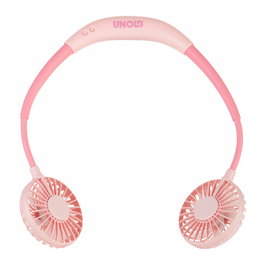 UNOLD Ventilador de cuello Breezy rosa 1,2W 3 velocidades