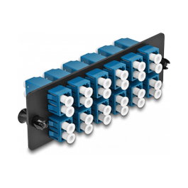 DeLOCK Panel Adaptador de Fibra Óptica LC Duplex UPC 12 Puertos Azul