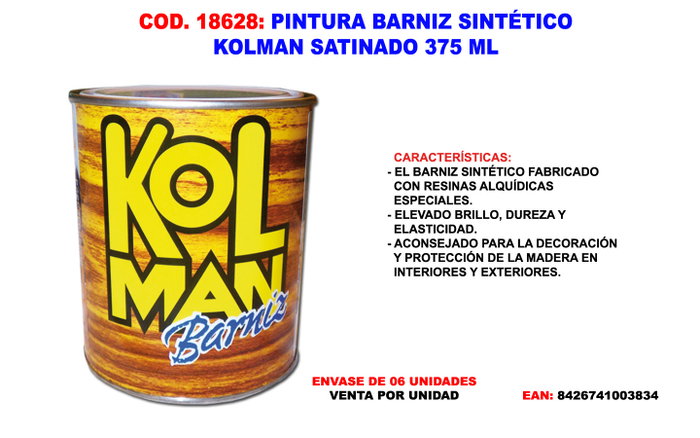 Kolman Pintura Barniz Satinado 375 ml Kolman Pintura Barniz Satinado 375 ml