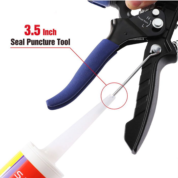 Workpro Pistola Selladora Trabajo Pesado 230 mm 295ml Soporte Giratorio 360° Azul/Negro