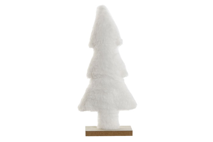 DKD Home Decor Figura Navidad Alpina Blanco Marron Claro Madera Poliester 6 x 30 x 15 cm