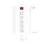 Aisens Regleta de 5 Tomas con Interruptor, Cable 1,4 m, Blanco
