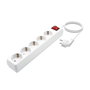 Aisens Regleta de 5 Tomas con Interruptor, Cable 1,4 m, Blanco