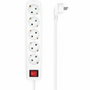 Aisens Regleta de 5 Tomas con Interruptor, Cable 1,4 m, Blanco