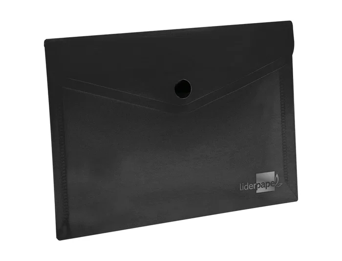 Liderpapel Dossier Carpeta con Broche Polipropileno DIN A6 Negro Opaco 180 micras