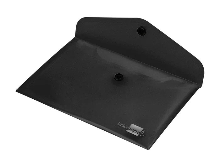 Liderpapel Dossier Carpeta con Broche Polipropileno DIN A6 Negro Opaco 180 micras