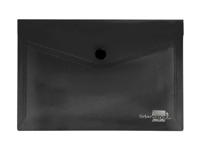 Liderpapel Dossier Carpeta con Broche Polipropileno DIN A6 Negro Opaco 180 micras