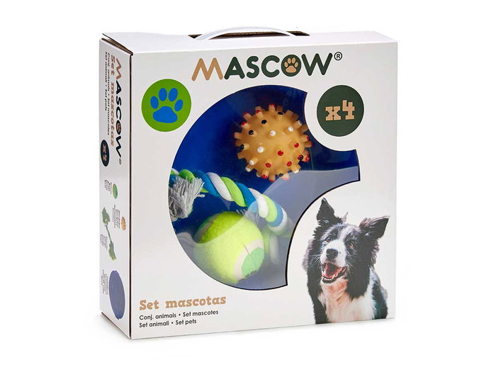 Mascow Set Comedero y 3 Mordedores Surtidos 25.8 x 26 x 8.5 cm (Set de 12)