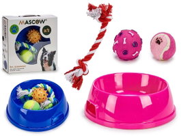 Mascow Set Comedero y 3 Mordedores Surtidos 25.8 x 26 x 8.5 cm (Set de 12)