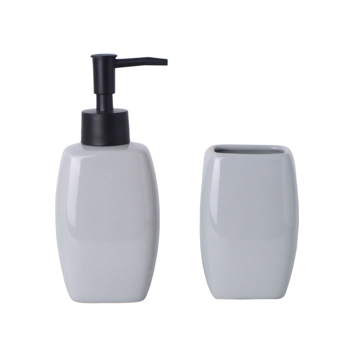 Set de Baño Versa Gris Cerámica Set de Baño Versa Gris Cerámica