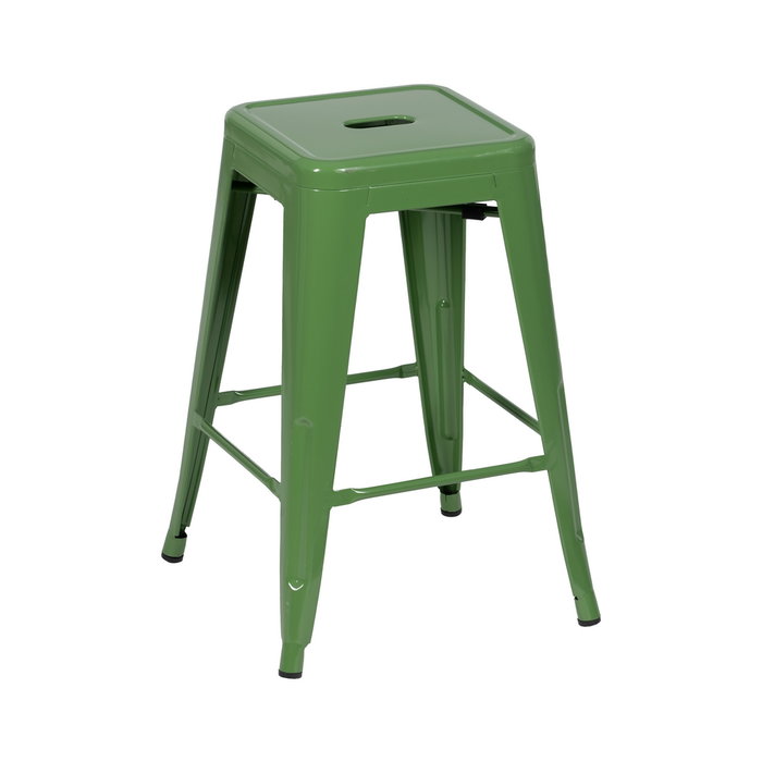 Taburete Verde Metal Dallas Industrial 42 X 42 X 61,20 cm (Set de 4)