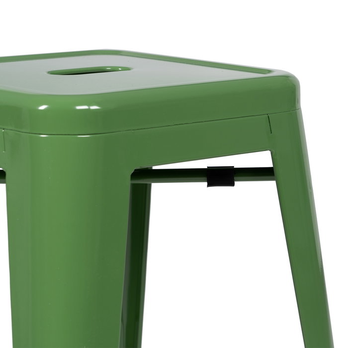Taburete Verde Metal Dallas Industrial 42 X 42 X 61,20 cm (Set de 4)