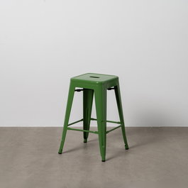 Taburete Verde Metal Dallas Industrial 42 X 42 X 61,20 cm (Set de 4)