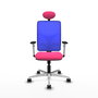 PIQUERAS Y CRESPO Silla de oficina Motilla con mecanismo Sincro, Rosa y Azul