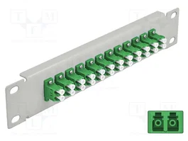 DeLOCK Panel de conexión de fibra óptica 12 puertos LC Duplex verde 10″ 1U