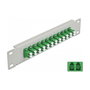 DeLOCK Panel de conexión de fibra óptica 10 pulgadas 12 puertos LC Duplex verde/gris