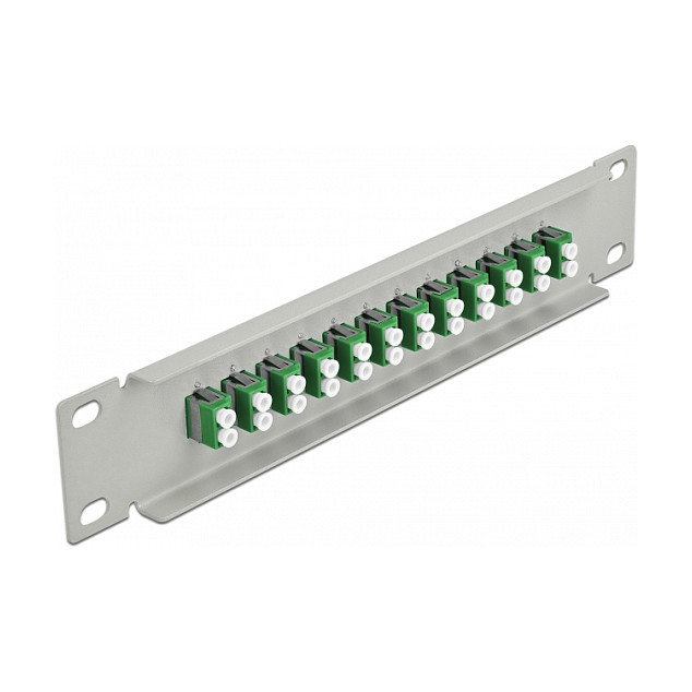 DeLOCK Panel de conexión de fibra óptica 10 pulgadas 12 puertos LC Duplex verde/gris DeLOCK Panel de conexión de fibra óptica 10 pulgadas 12 puertos LC Duplex verde/gris