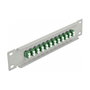 DeLOCK Panel de conexión de fibra óptica 10 pulgadas 12 puertos LC Duplex verde/gris
