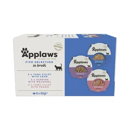 Applaws Comida Húmeda para Gato Sabor Pescado Multi Selección Pack 8 Latas x 60 gr
