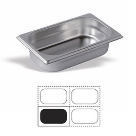 Vollrath Pujadas Cubeta Gastronorm GN 1/4 de acero inoxidable 18/10, 26.5 x 16.2 x 2 cm, Capacidad 0.5 litros