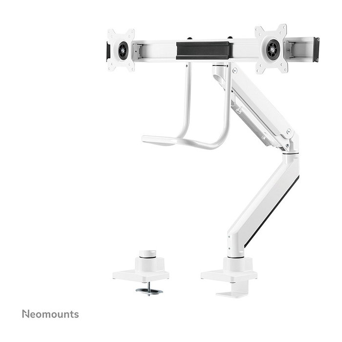 Neomounts NM-D775DXWHITE Brazo de Monitor de Escritorio Doble con Muelle de Gas, para Pantallas de 25.4 a 81.3 cm (10" a 32"), Soporte 100x100 mm, Carga 8 kg, Color Blanco Neomounts NM-D775DXWHITE Brazo de Monitor de Escritorio Doble con Muelle de Gas, para Pantallas de 25.4 a 81.3 cm (10" a 32"), Soporte 100x100 mm, Carga 8 kg, Color Blanco