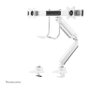 Neomounts NM-D775DXWHITE Brazo de Monitor de Escritorio Doble con Muelle de Gas, para Pantallas de 25.4 a 81.3 cm (10" a 32"), Soporte 100x100 mm, Carga 8 kg, Color Blanco