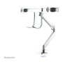 Neomounts NM-D775DXWHITE Brazo de Monitor de Escritorio Doble con Muelle de Gas, para Pantallas de 25.4 a 81.3 cm (10" a 32"), Soporte 100x100 mm, Carga 8 kg, Color Blanco