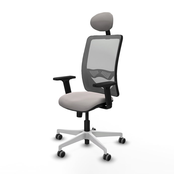 PIQUERAS Y CRESPO Silla de oficina Zulema con mecanismo Sincro, Blanco y Gris