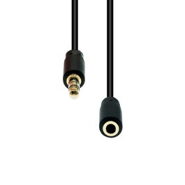 ProXtend Cable de Extensión Mini-Jack de 4 Pines Delgado Negro 10M