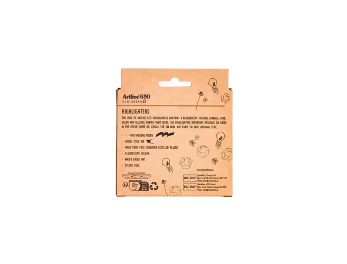 Artline EK-690 Eco Green Rotuladores Fluorescentes Punta Biselada Colores Surtidos Artline EK-690 Eco Green Rotuladores Fluorescentes Punta Biselada Colores Surtidos