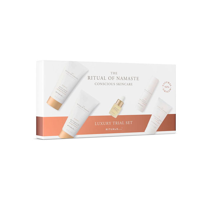 Rituals THE RITUAL OF NAMASTE TRIAL SET 5 pz Set de Cuidado Facial para Mujer con Sérum, Espuma Limpiadora, Exfoliante y Crema de Día