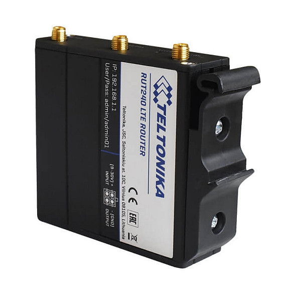 Teltonika PR5MEC11 Kit de Montaje en Carril DIN Compacto, Plástico Negro