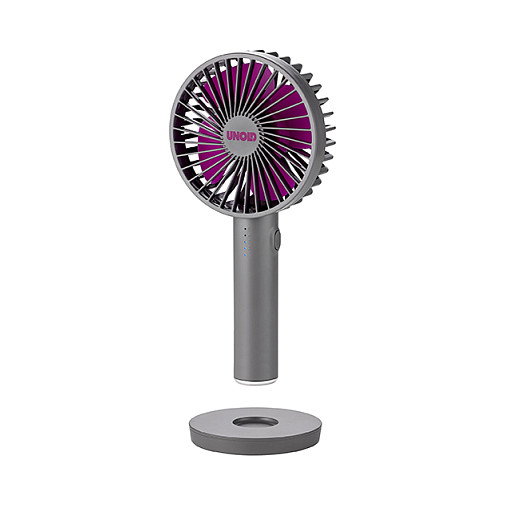 Unold Breezy II Ventilador de Mano Recargable 4W 5 Velocidades 10cm Gris Púrpura