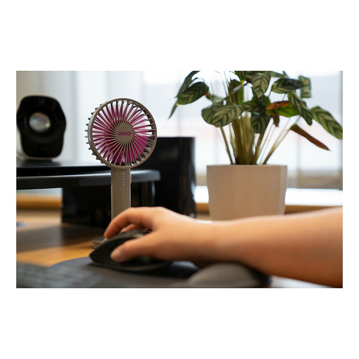 Unold Breezy II Ventilador de Mano Recargable 4W 5 Velocidades 10cm Gris Púrpura
