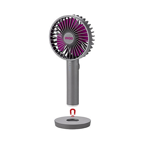 Unold Breezy II Ventilador de Mano Recargable 4W 5 Velocidades 10cm Gris Púrpura