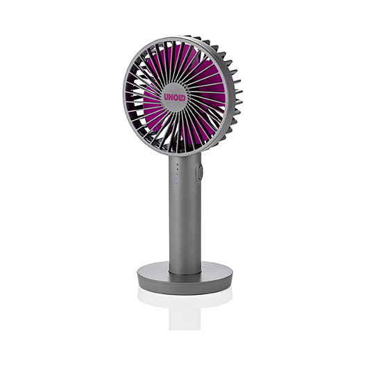 Unold Breezy II Ventilador de Mano Recargable 4W 5 Velocidades 10cm Gris Púrpura